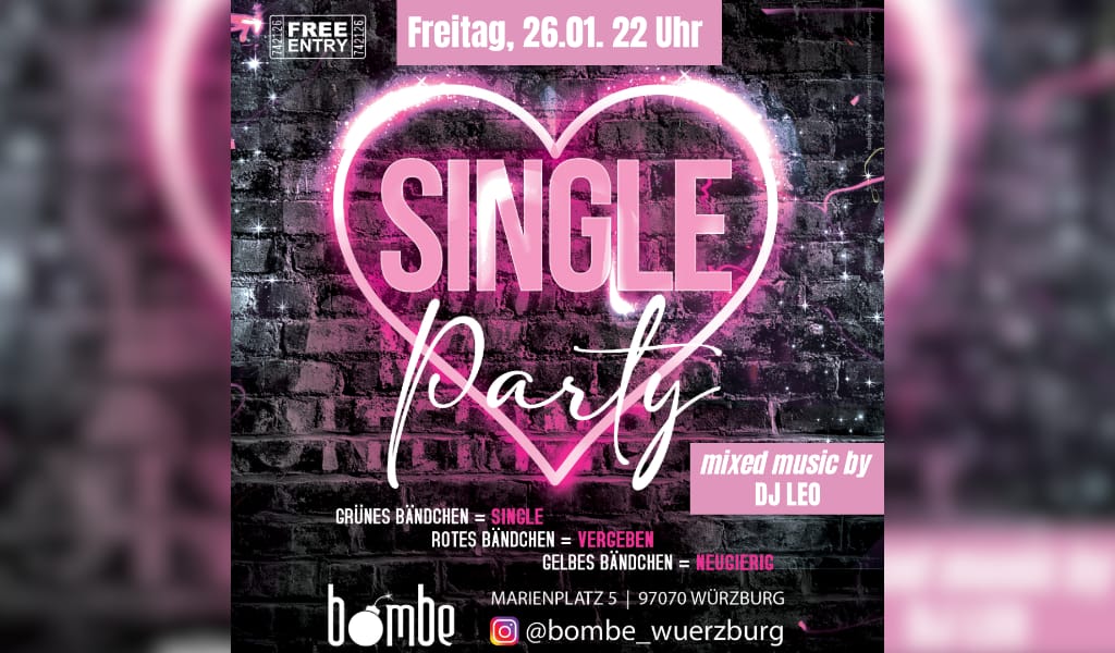 Club Bombe Würzburg - Veranstaltung Single Party am 26.01